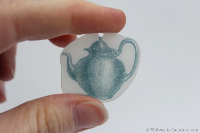 Shrink plastic teapot