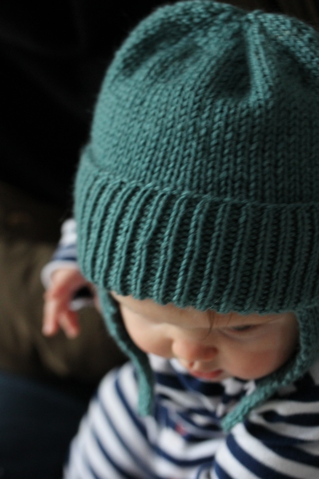 Hand knit baby hat